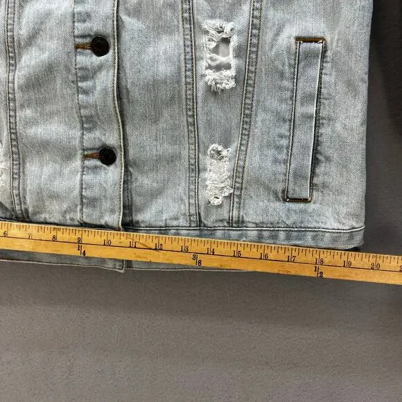 Ashley Vintage Charm Jean Jacket Women's Large Light Blue Distressed Western - Picture 11 of 11
